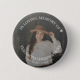 In Loving Memory Photo Funeral Memorial Button