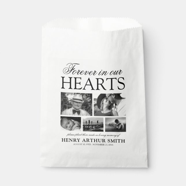 In Loving Memory Photo Funeral Memorial Favour Bags (Front)