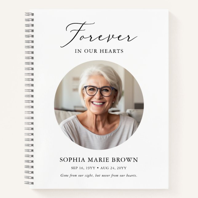 In Loving Memory Photo Funeral Memorial Guest Book (Front)