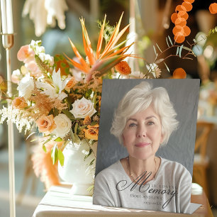 "In Loving Memory" Photo Funeral Memorial Pedestal Sign