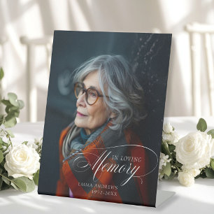 "In Loving Memory" Photo Funeral Memorial Pedestal Sign