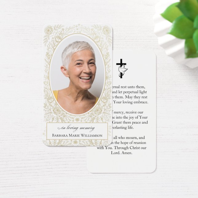 In Loving Memory Photo Funeral Prayer Card (Desk)