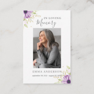 In Loving Memory   Photo Funeral Prayer Card