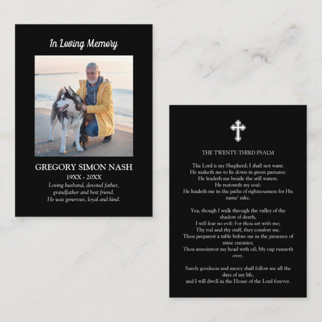 In Loving Memory Photo Funeral Prayer Card (Front/Back)