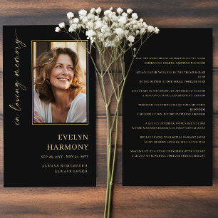 In Loving Memory Photo Funeral Prayer Card