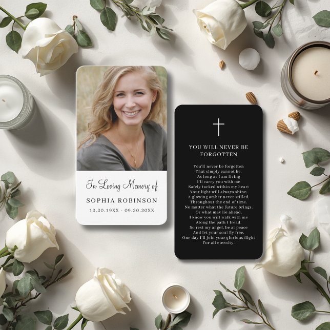In Loving Memory Photo Funeral Prayer Card (Creator Uploaded)
