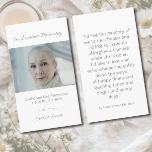 In Loving Memory Photo Funeral Prayer Card