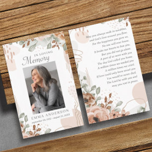 In Loving Memory   Photo Funeral Prayer Card