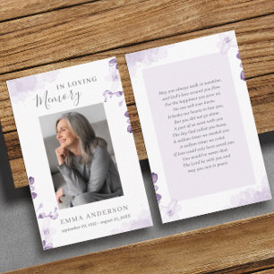 In Loving Memory   Photo Funeral Prayer Card