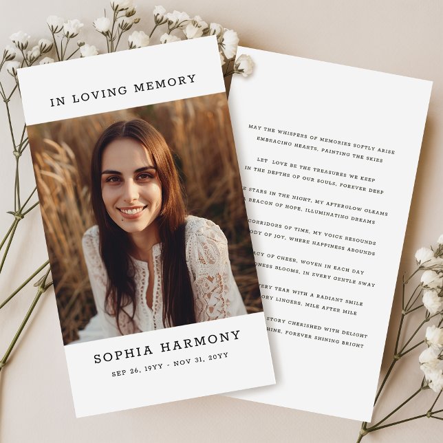In Loving Memory Photo Funeral Prayer Card (Creator Uploaded)