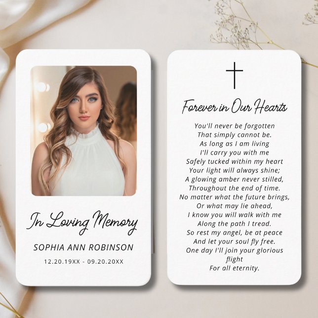 In Loving Memory Photo Funeral Prayer Card (Creator Uploaded)