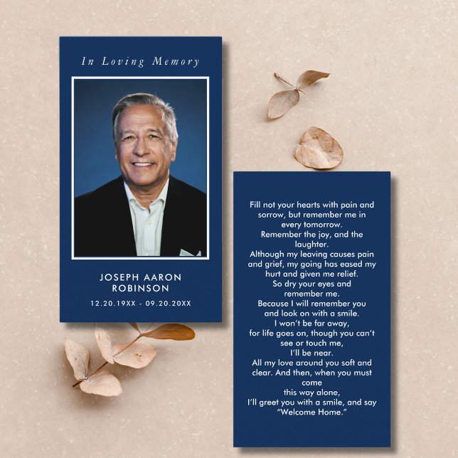 In Loving Memory Photo Funeral Prayer Card (Creator Uploaded)