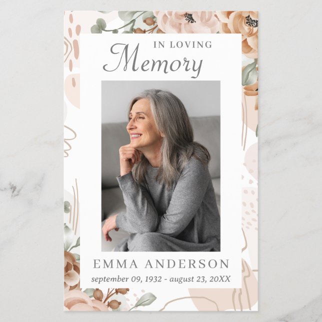 In Loving Memory | Photo Funeral Prayer Flyer (Front)