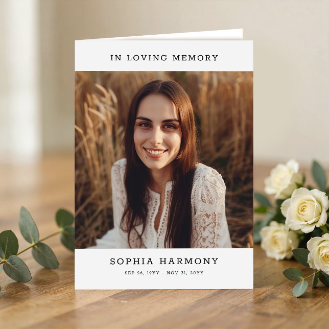 In Loving Memory Photo Funeral Program Card (Creator Uploaded)
