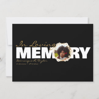 In Loving Memory Photo Funeral Program Invitation