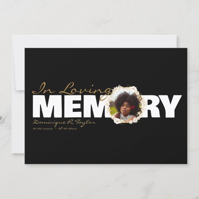In Loving Memory Photo Funeral Program Invitation (Front)