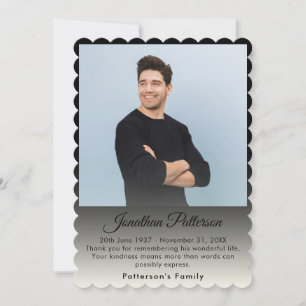 In Loving Memory Photo Funeral Sympathy Thank You Card