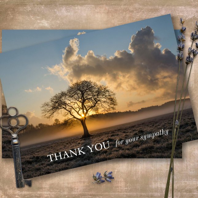 In Loving Memory Photo Funeral Thank You Card (Sympathy Photo Celebration of Life, In Loving Memory, Forever in our Hearts Funeral thank you cards)