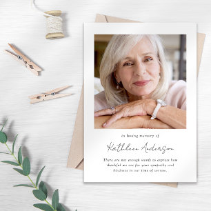 In Loving Memory Photo Funeral Thank You Card
