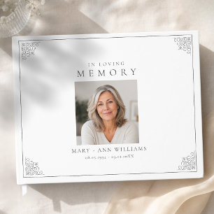 In Loving Memory Photo Funeral White Guest Book