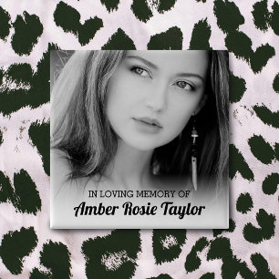 In Loving Memory   Photo Keepsake 15 Cm Square Badge