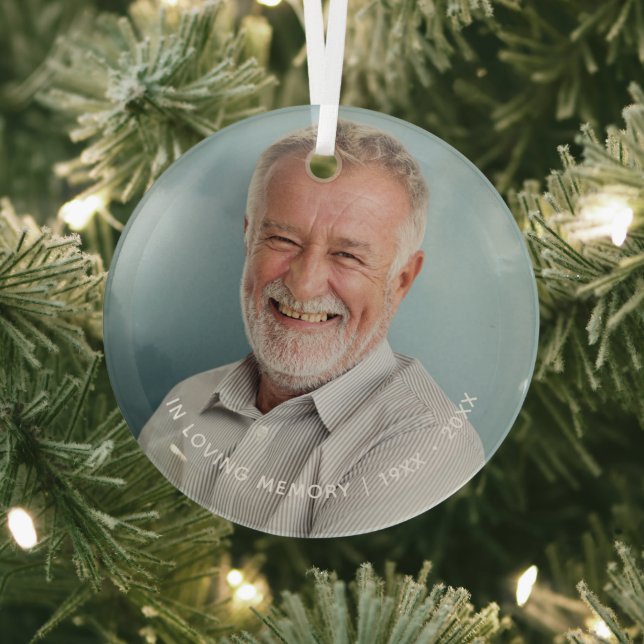 In Loving Memory Photo Keepsake Glass Tree Decoration (Insitu)