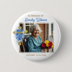 In Loving Memory   Photo Memorial 6 Cm Round Badge