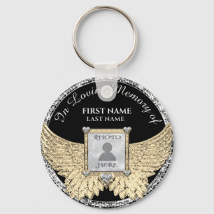 In Loving Memory Photo Memorial Diamond Look Key Ring