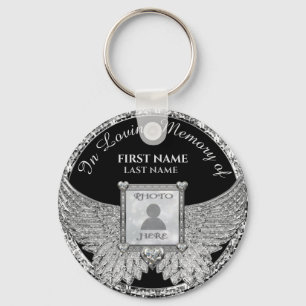 In Loving Memory Photo Memorial Diamond Look Keych Key Ring