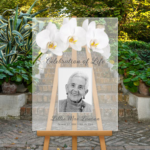 In Loving Memory Photo Memorial Funeral Acrylic Sign