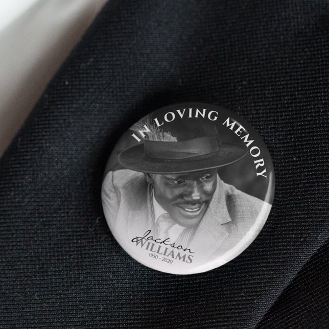 In Loving Memory | Photo Memorial Funeral Button (Creator Uploaded)