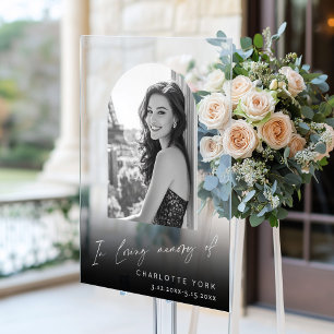 In Loving memory Photo Memorial Funeral Welcome Acrylic Sign
