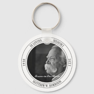 In Loving Memory Photo Memorial   Funeral White Key Ring