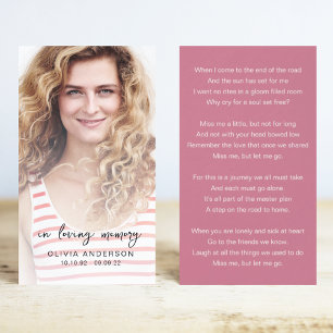 In Loving Memory Photo Memorial Poem Card