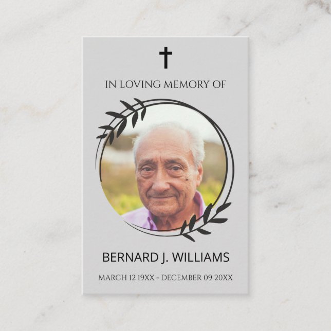 In Loving Memory Photo Memorial Prayer Card (Front)