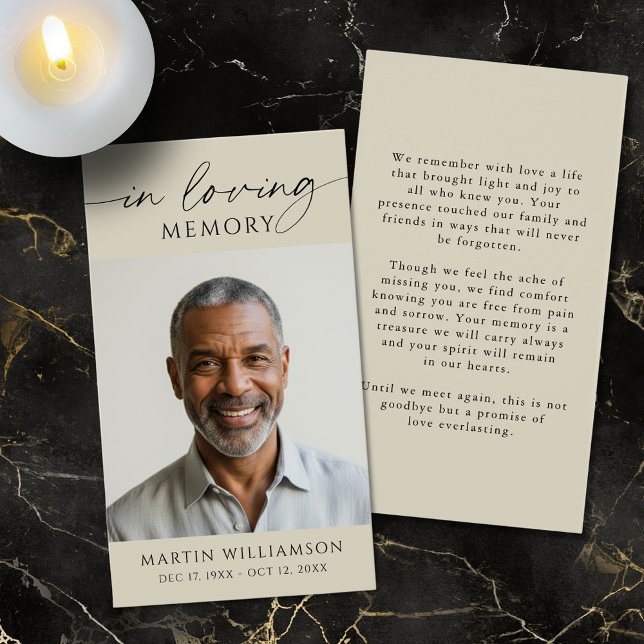 In Loving Memory Photo Memorial Prayer Card (Creator Uploaded)