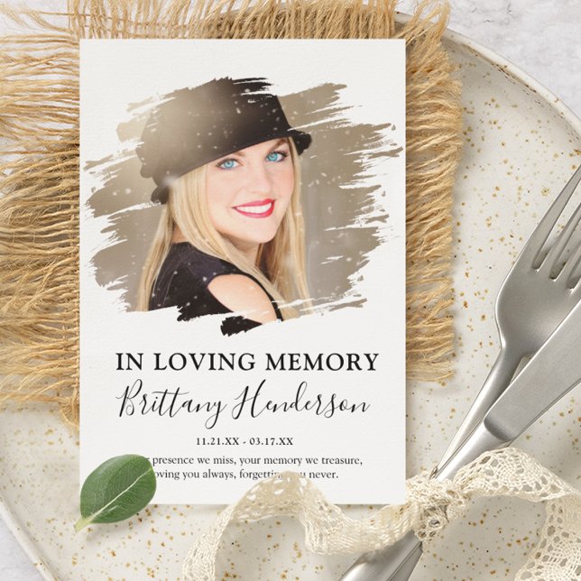 In Loving Memory | Photo Memorial Thank You Card (Creator Uploaded)