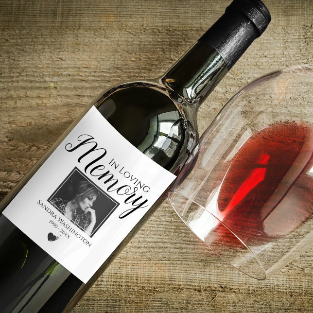 In Loving Memory | Photo Memorial Wine Label (Creator Uploaded)