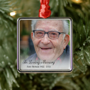 In Loving Memory Photo Metal Tree Decoration