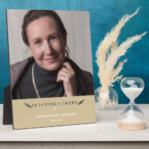 In Loving Memory Photo Minimalist Loved Ones Gold Plaque