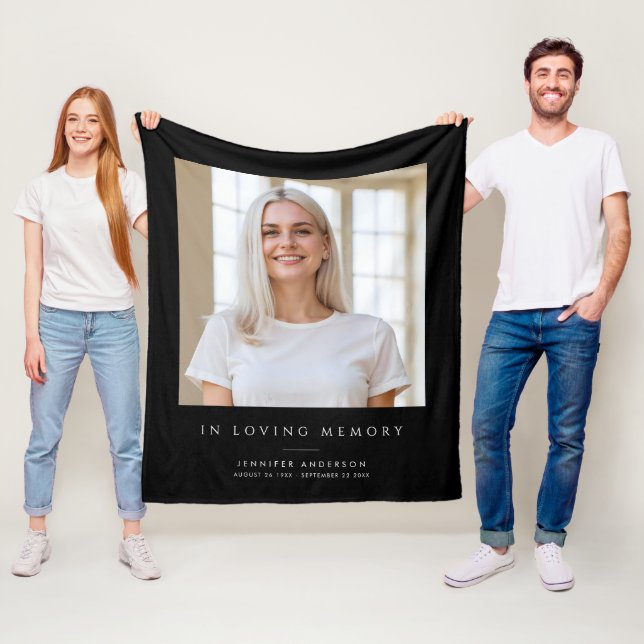 In Loving Memory Photo & Name Memorial Fleece Blanket (In Situ)