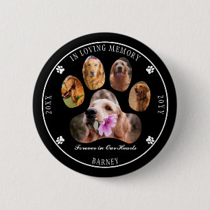 In Loving Memory Photo Pet Memorial - Black 6 Cm Round Badge