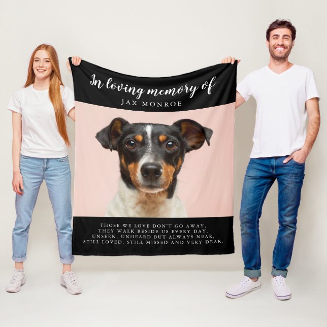 In Loving Memory Photo Pet Memorial  Fleece Blanket (In Situ)
