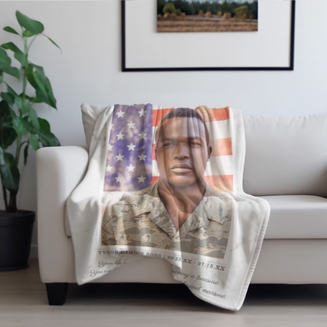 In Loving Memory Photo Quote Keepsake Fleece Blanket (Creator Uploaded)