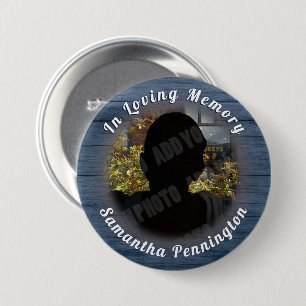 In Loving Memory Photo Remembrance Button