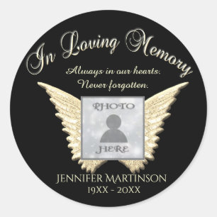 In Loving Memory Photo Remembrance Classic Round S Classic Round Sticker