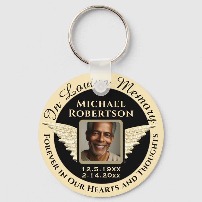 In Loving Memory Photo Remembrance Key Ring (Front)