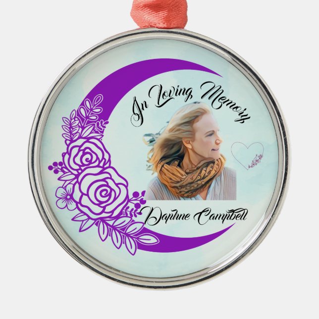 In Loving Memory Photo Remembrance Ornament (Front)