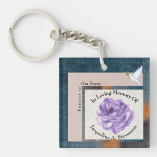 In Loving Memory Photo Remembrance With Name Key Ring