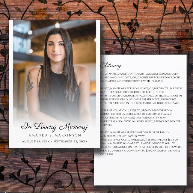 In Loving Memory Photo Simple Obituary Funeral  Programme (Creator Uploaded)